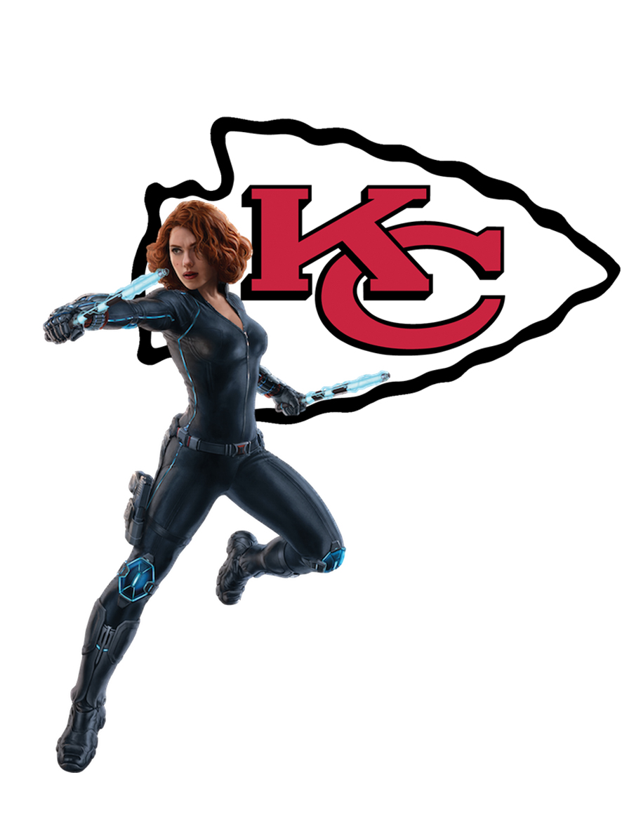 Kansas City Chiefs Black Widow Logo vinyl decal